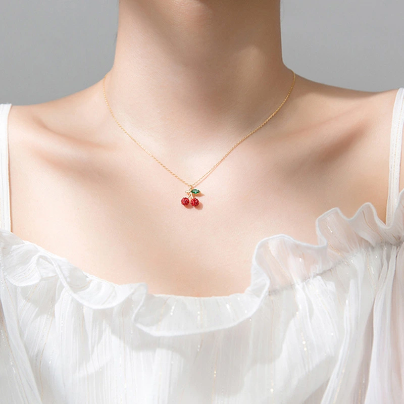 925 Silver Cherry Pendant Necklace
