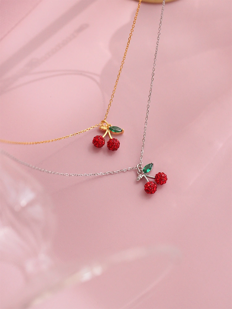 925 Silver Cherry Pendant Necklace