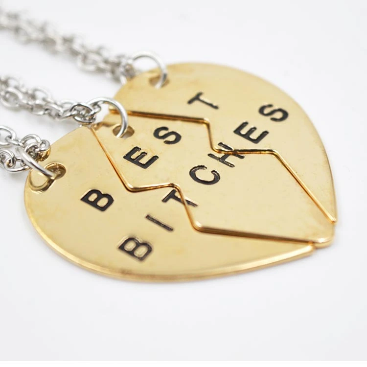 Love broken splicing Pendant Best Bitches love necklace