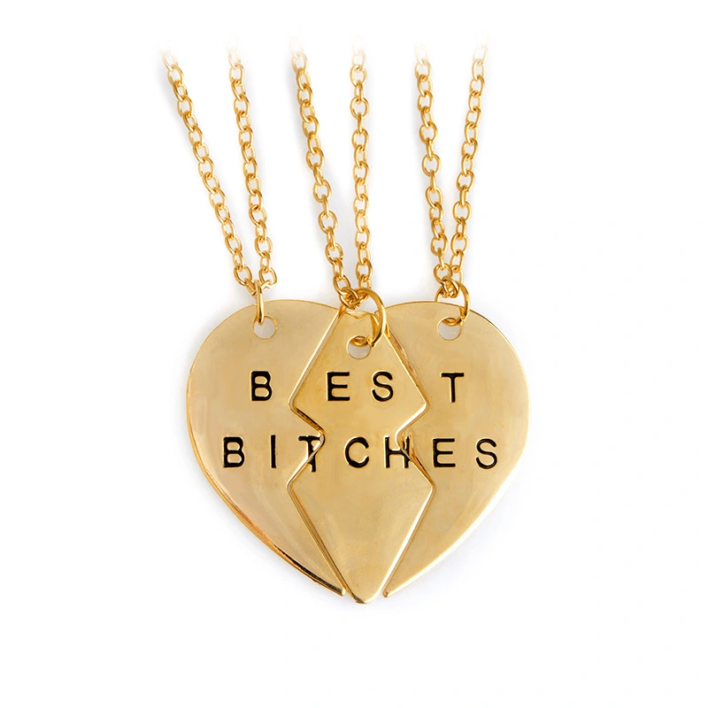 Love broken splicing Pendant Best Bitches love necklace