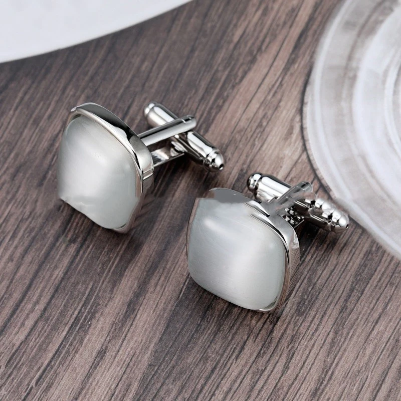 High-end Opal Gentleman Business French Cufflinks