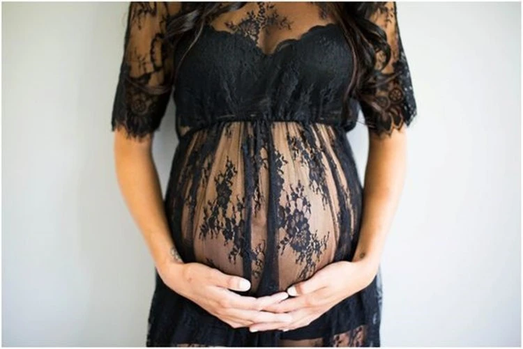 Lace hook flower maternity skirt