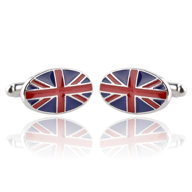 British Flag Geometric Fashion Men's French Shirt Cufflinks