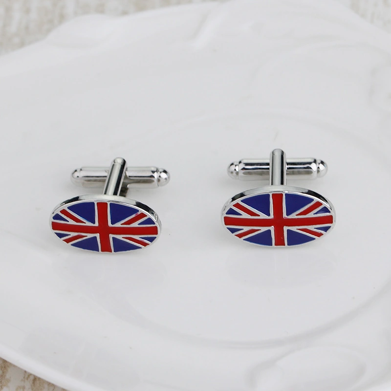 British Flag Geometric Fashion Men's French Shirt Cufflinks