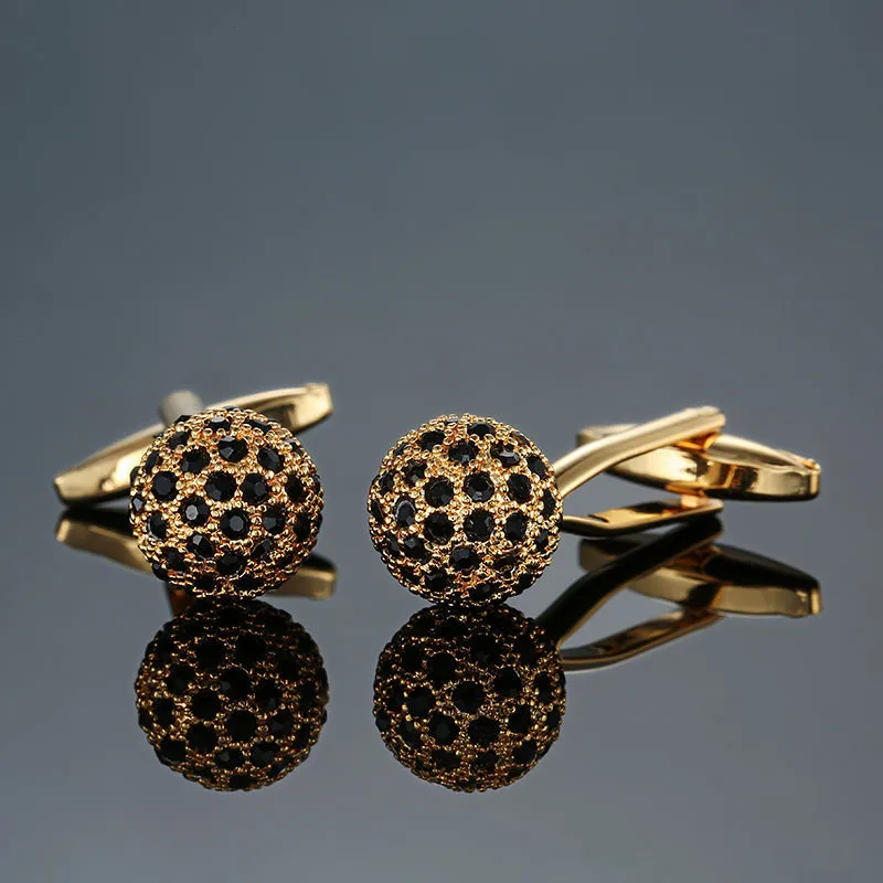 Spirit Level Hourglass Crown Zircon Crystal Cufflinks