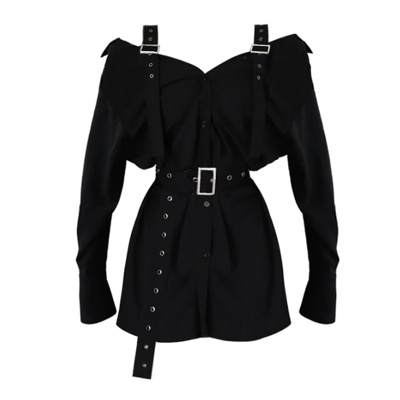 Hong Kong taste dark strap dress