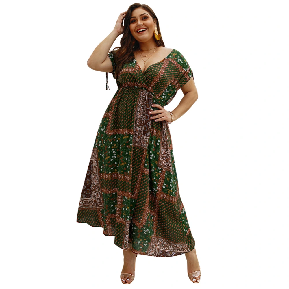 Original designer women's Zinc 2021 spring and summer new bohemian short-sleeved lace split dress