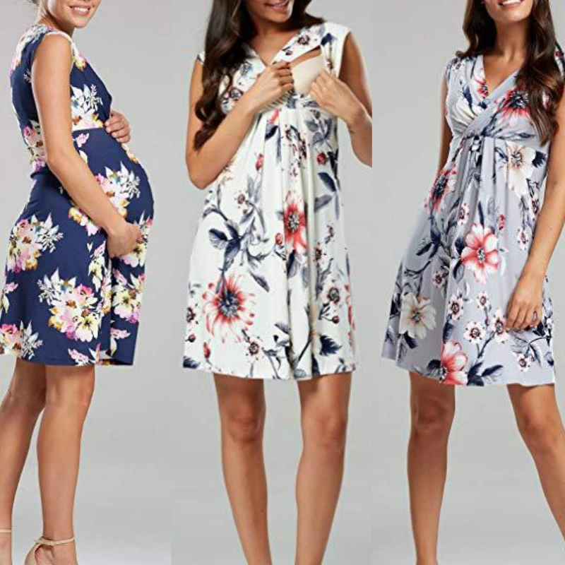 Printed maternity dress