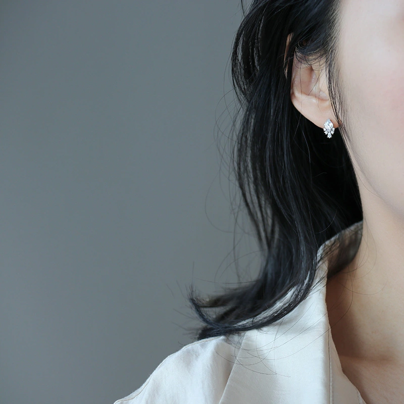 French Vintage Cubic Zirconia Stud Earrings