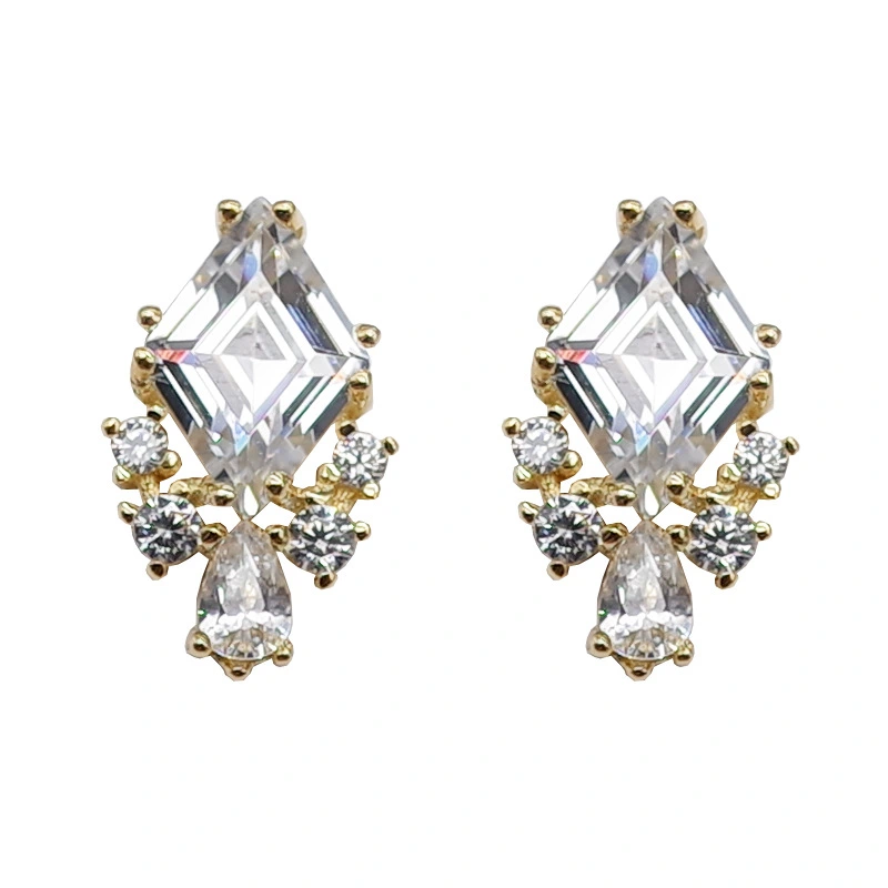 French Vintage Cubic Zirconia Stud Earrings