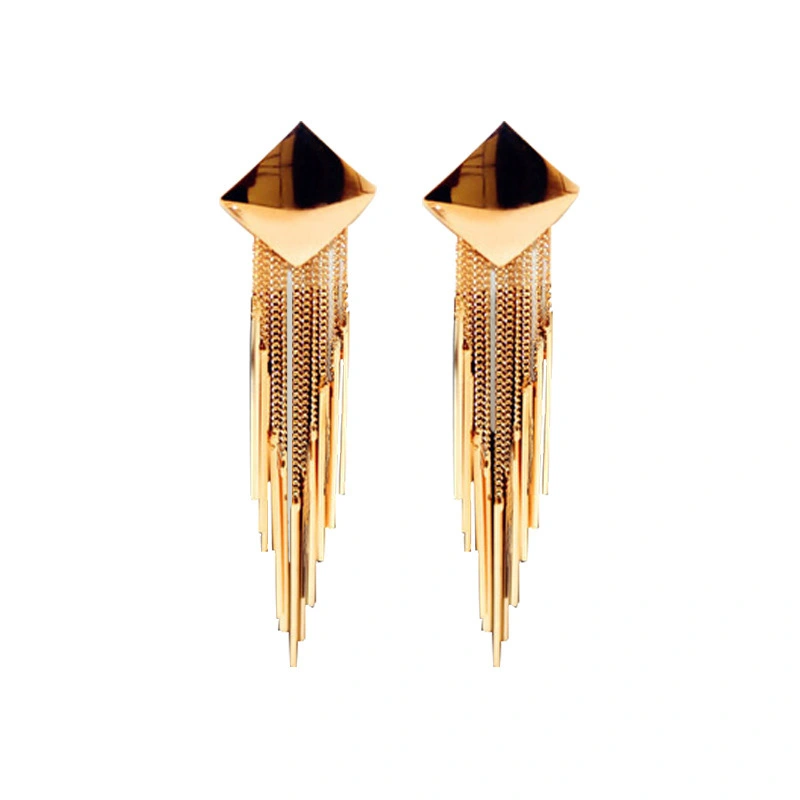 Popular Geometric Diamond Tassel Earrings