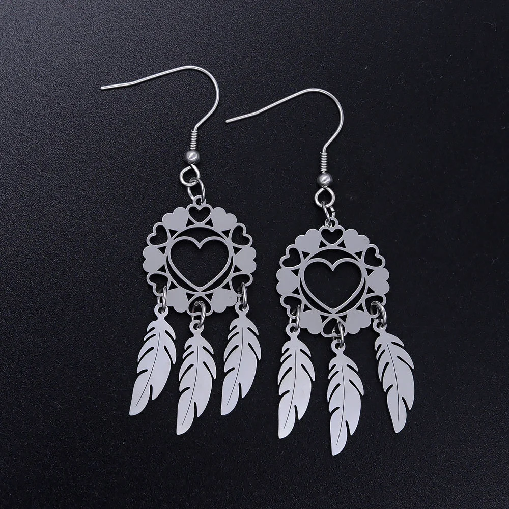 otus Dream Catcher Fish Hook Earrings