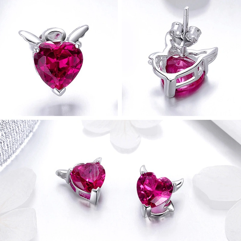 Lady Angel and Devil Heart Earrings