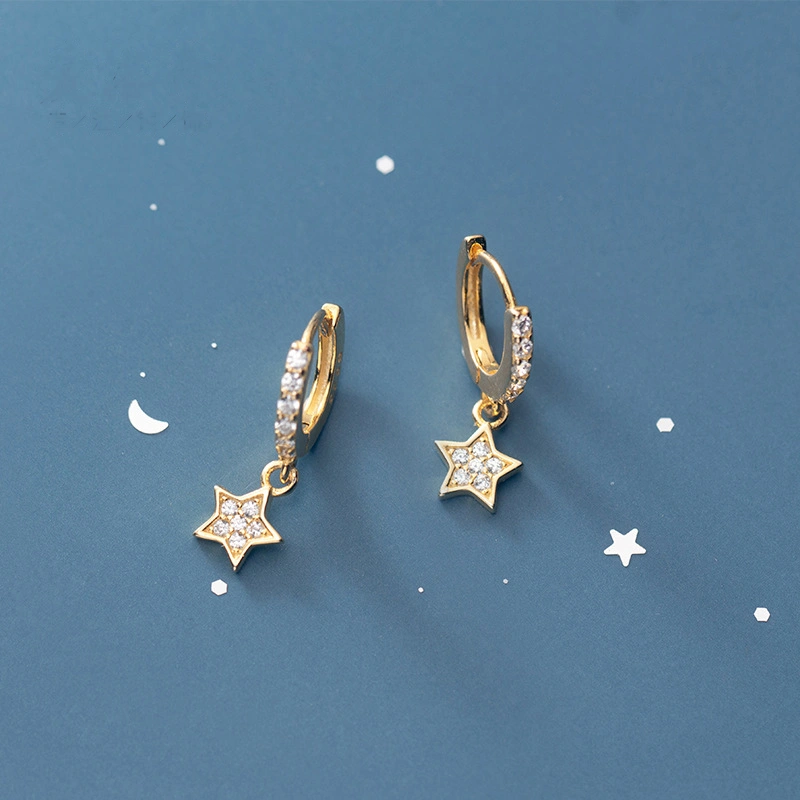 Five star short girl Heart Earrings