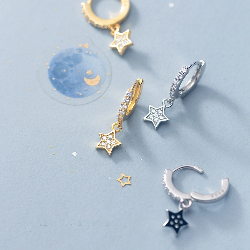 Five star short girl Heart Earrings