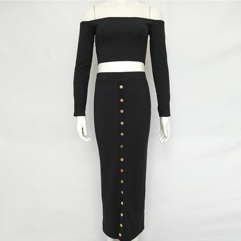 One-shoulder two-piece skirt