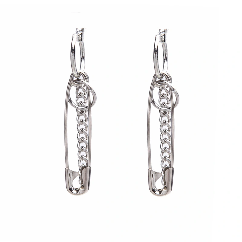 Pin chain earrings