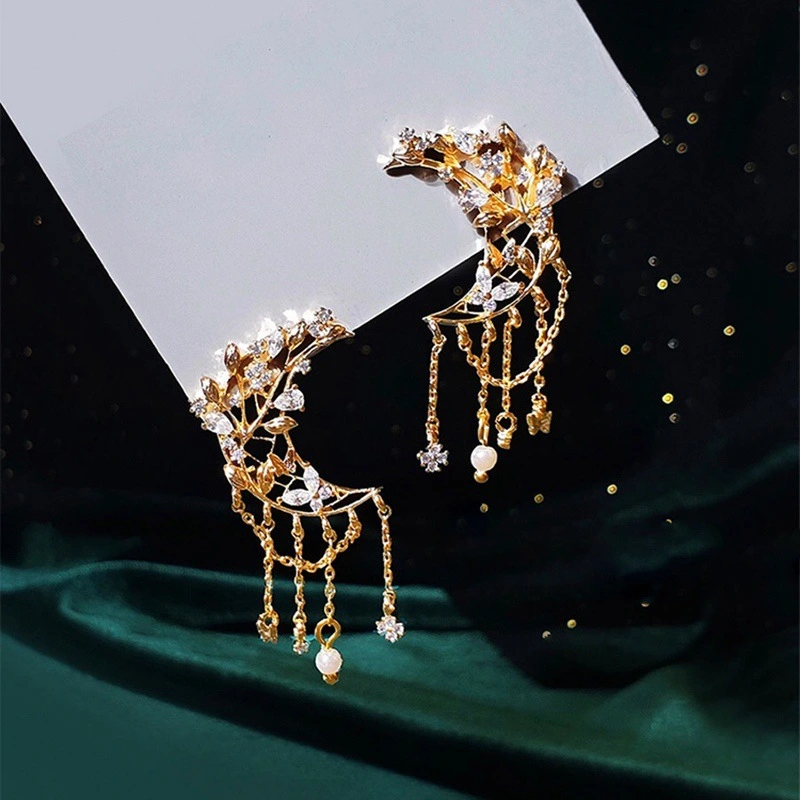 Bow star earrings tassels