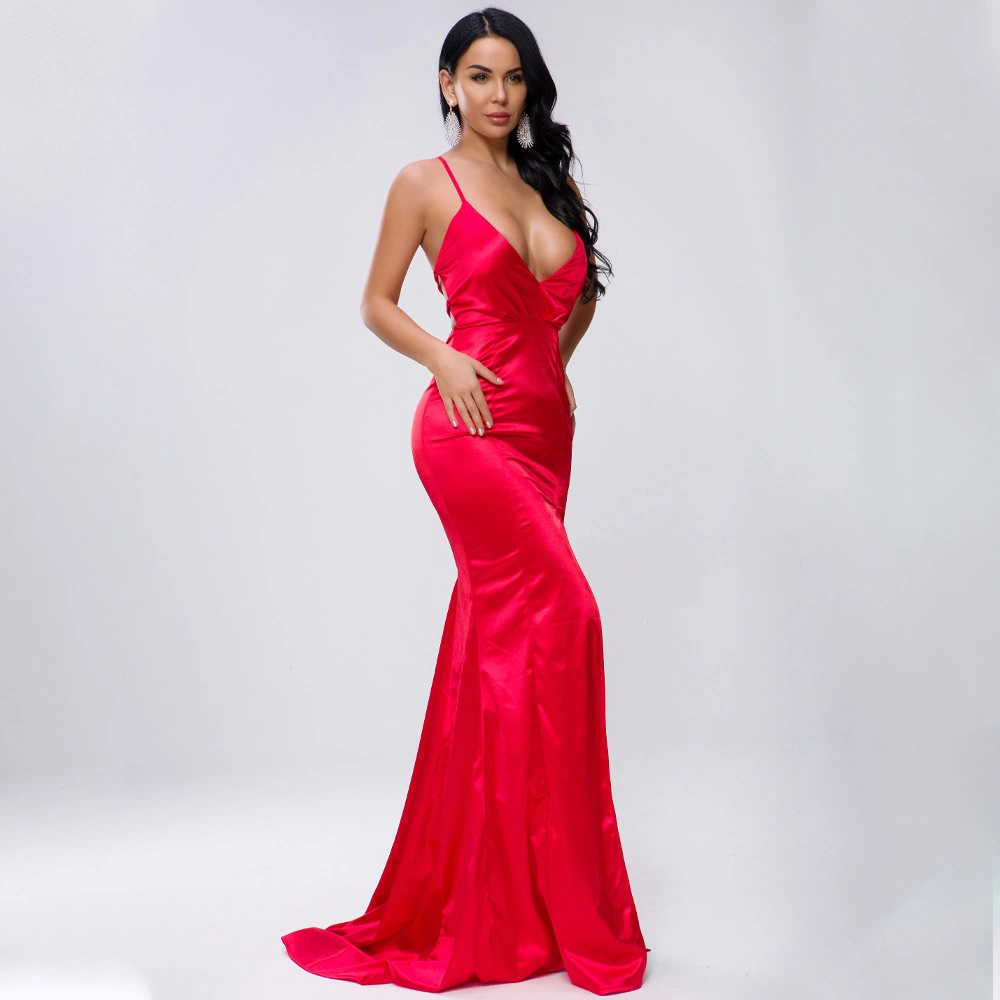 Dress female sling evening dress
