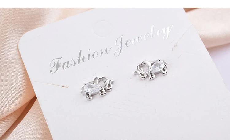 Tremella Nails Female Cute Elephant Earrings 925 Silver Small Elephant Silver Jewelry Jewelry Simple Earrings Accessories