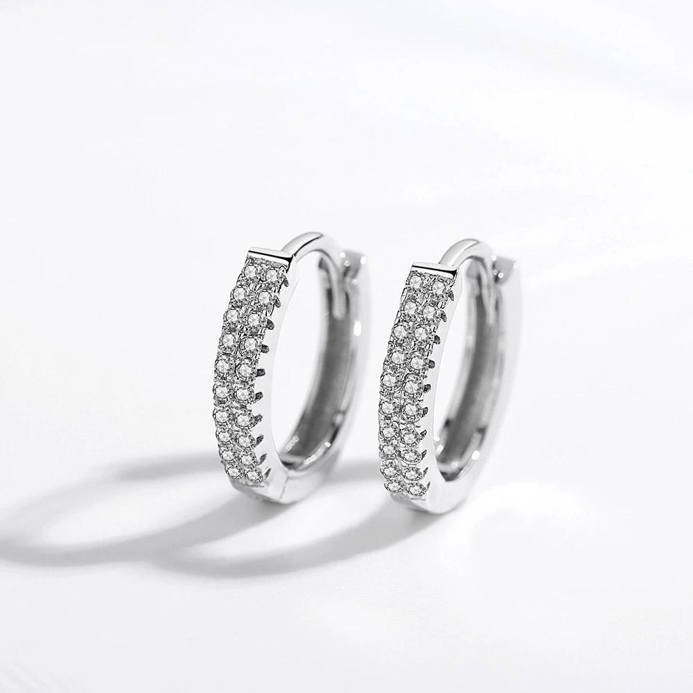 Sterling Silver Rhinestone Earrings