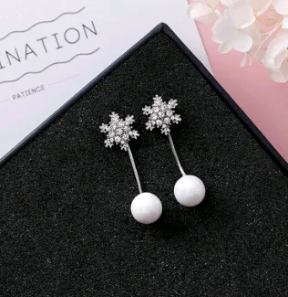 Wild diamond snowflake earrings fashion long tassel earrings personalized simple ice earrings