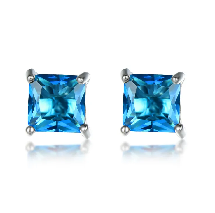 HYDE Attractive Charm 10 Colors Austrian Crystal Cube Stud Earrings For Women Girl Children Brincos pendientes