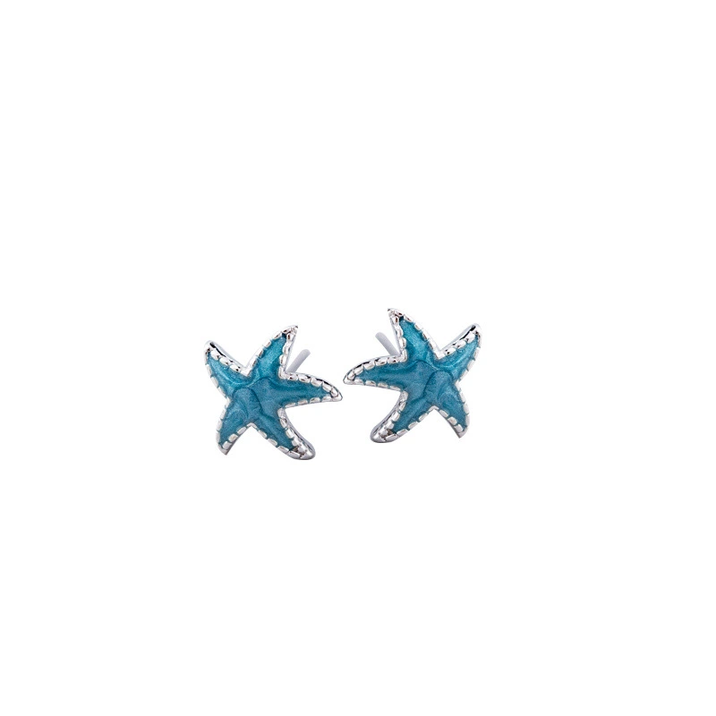 S925 sterling silver dripping starfish earrings