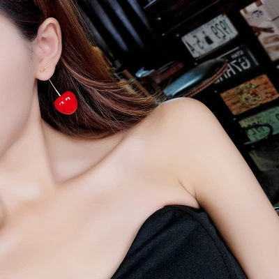 Red cherry earrings fruit drop earrings fashion earrings