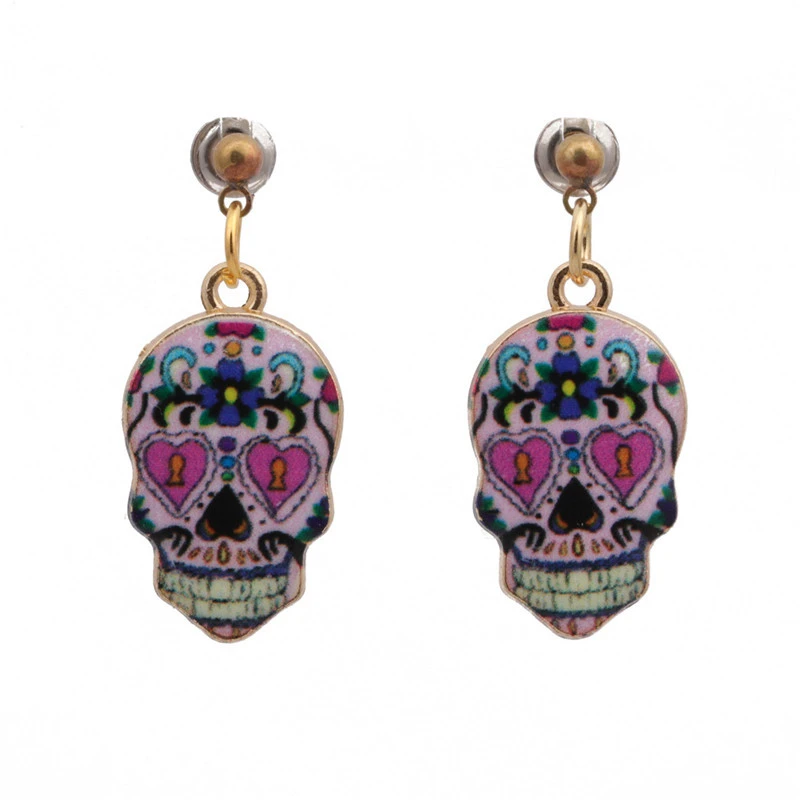 Original Punk Halloween Explosion Skull Earrings