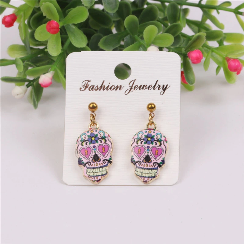 Original Punk Halloween Explosion Skull Earrings