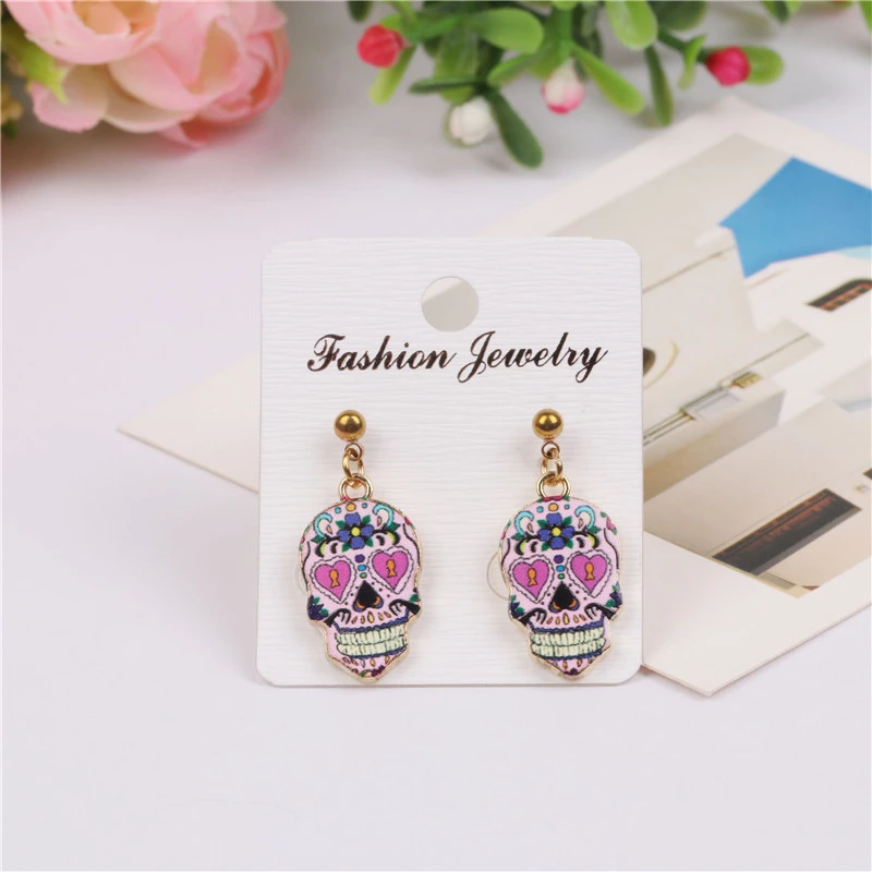 Original Punk Halloween Explosion Skull Earrings