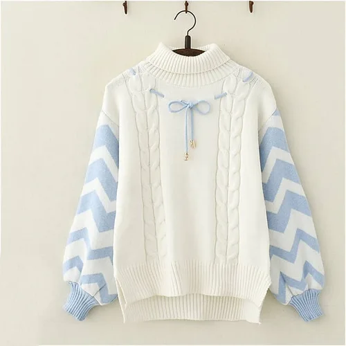 Sweet Puff Sleeve Turtleneck