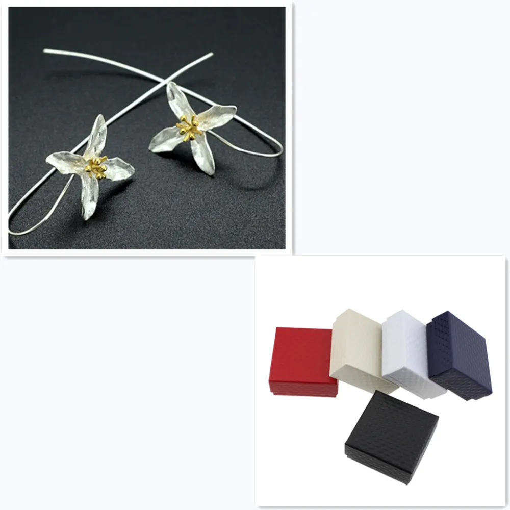 Silver Plated Long Flower Earrings