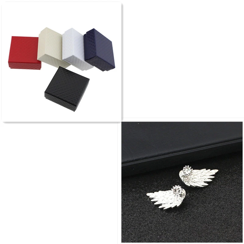 Angel Wings Stud Earrings with Diamonds