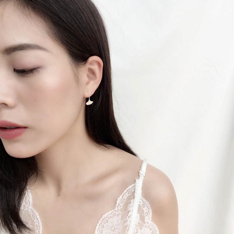 South Korea Simple Ginkgo Biloba Ear Hook Sweet Tree