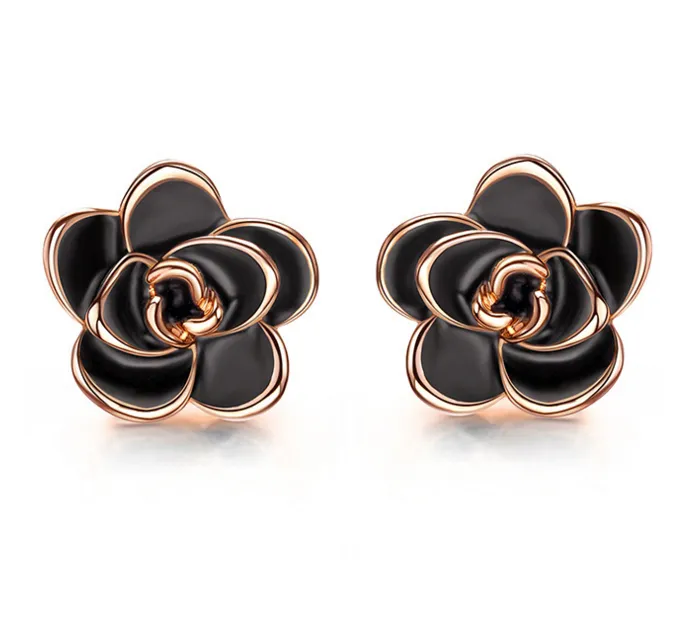 Fashion retro earrings Delicate three-dimensional rose oil drop earrings female wild trend jewelry