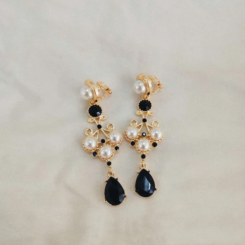 Fashion Pearl Drop Lolita Earrings Ear Clip