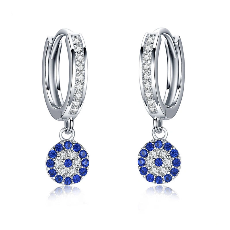 Blue happiness silver earrings