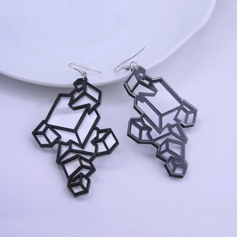 Rectangular geometric earrings