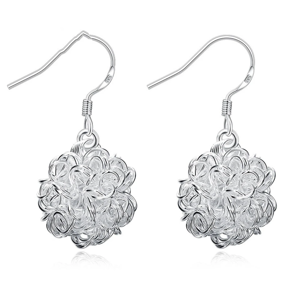 Silver Plated Tennis Round Earrings