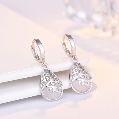 Moonlight Opal Silver Tears Earrings