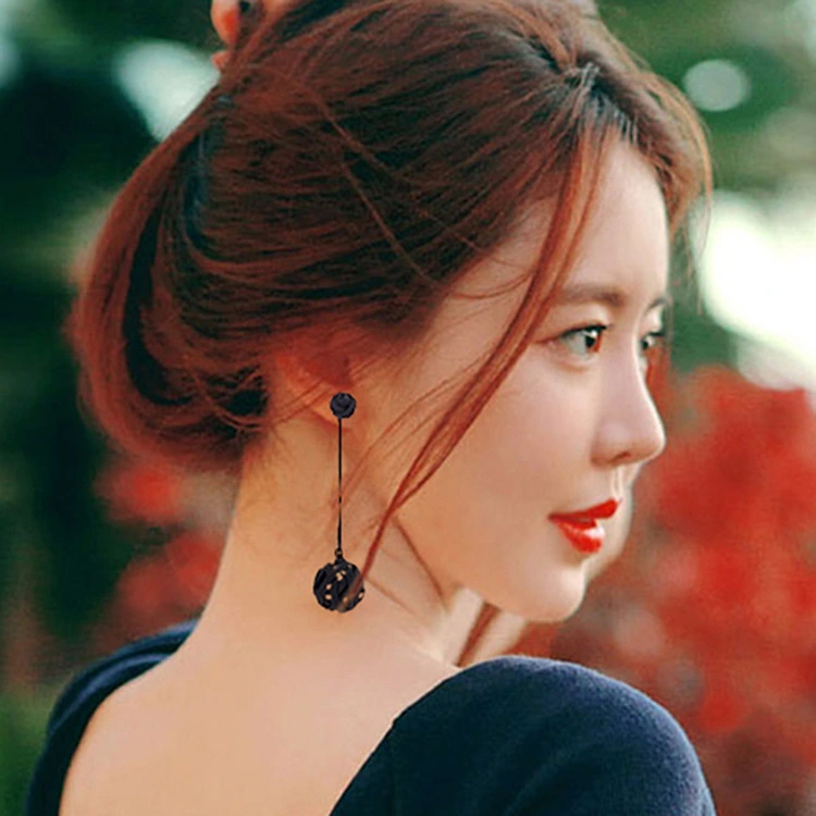 Personalized Black Hollow Bird's Nest Earrings