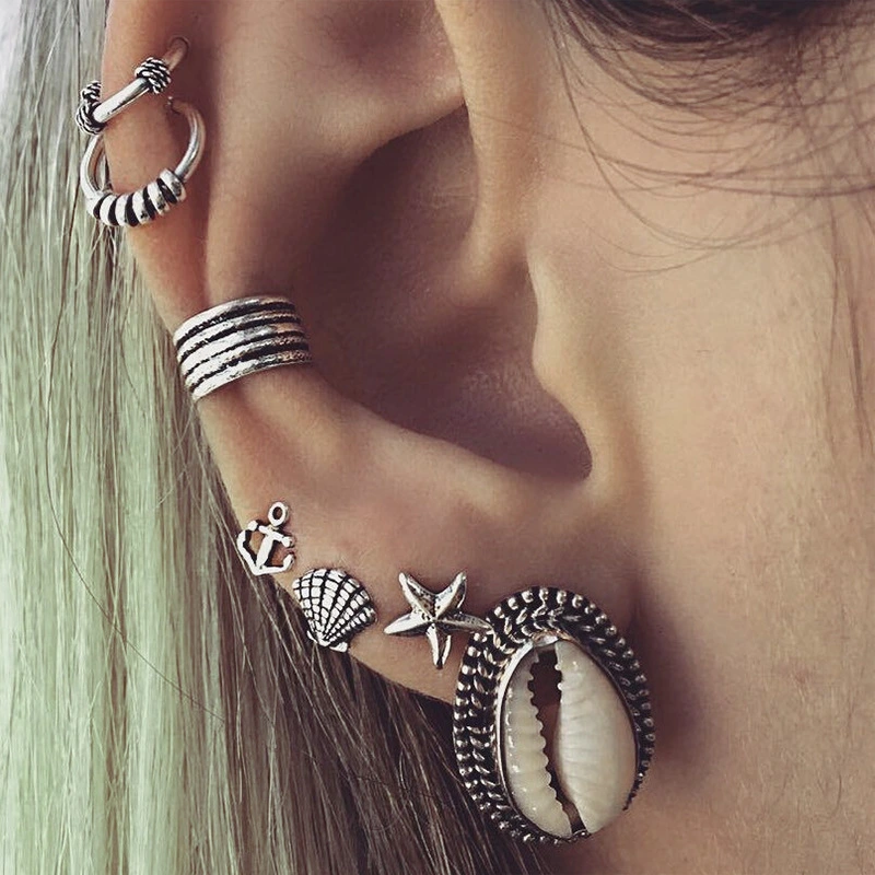 European and American Fashion Bohemian Shell Earrings