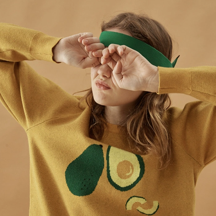 Simple and versatile round neck pullover autumn and winter models men and women knitted avocado sweater