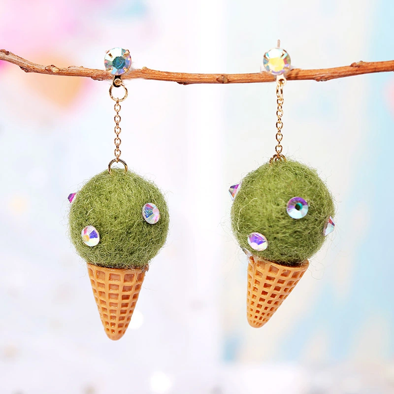 Long Cute Animal Plush Long Chain Earrings