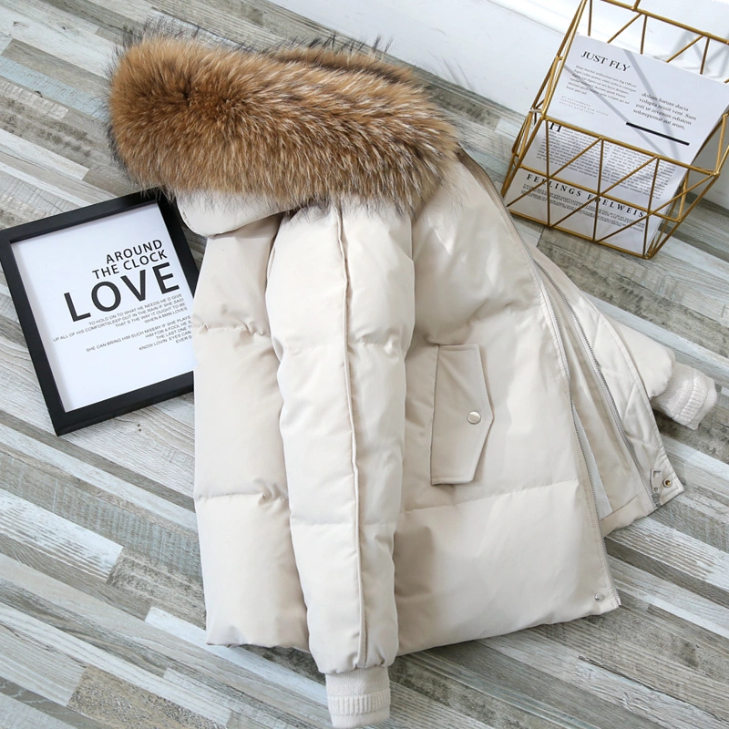 Down Jacket Women's Short Style Show Thin Big Hair Collar Coat Women