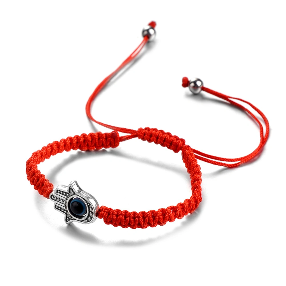 Hand Of Fatima Palm Red Rope Braided Bracelet