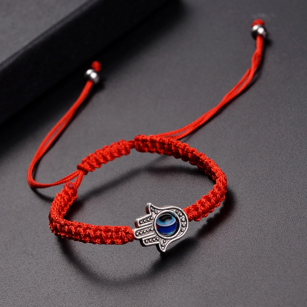 Hand Of Fatima Palm Red Rope Braided Bracelet