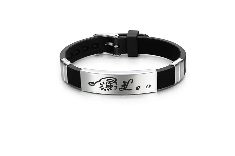 Twelve Constellations Simple Bracelet Black And White